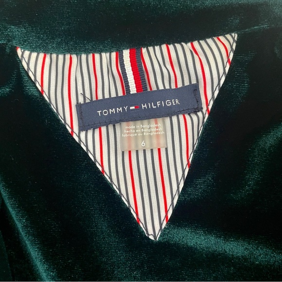 Tommy Hilfiger Emerald Green One Button Blazer with Shoulder Pads & Pockets sz 6 - Picture 5 of 7